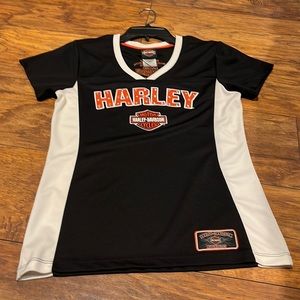 Harley Davidson Womens V Neck Short Sleeve Shirt Fort Wayne Indiana